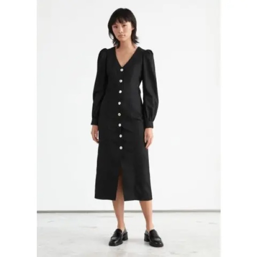 ▪️NWT &Other Stories Buttoned Puff Sleeve Midi Dress